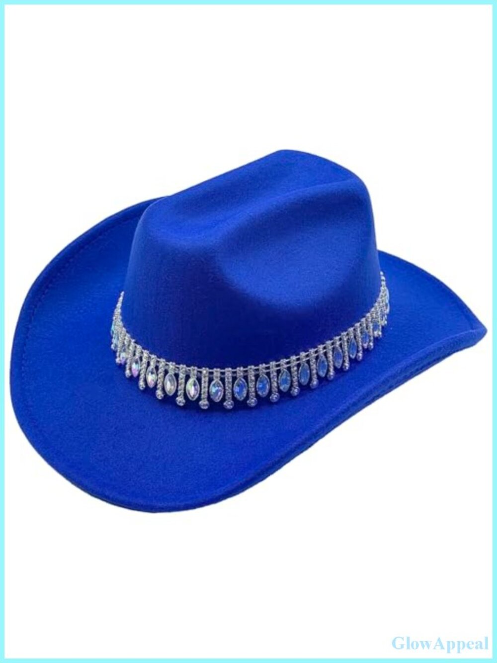 Rhinestone Cowgirl Hat Western Sequin Wide Brim Unisex
